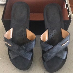 Coach black sandals
